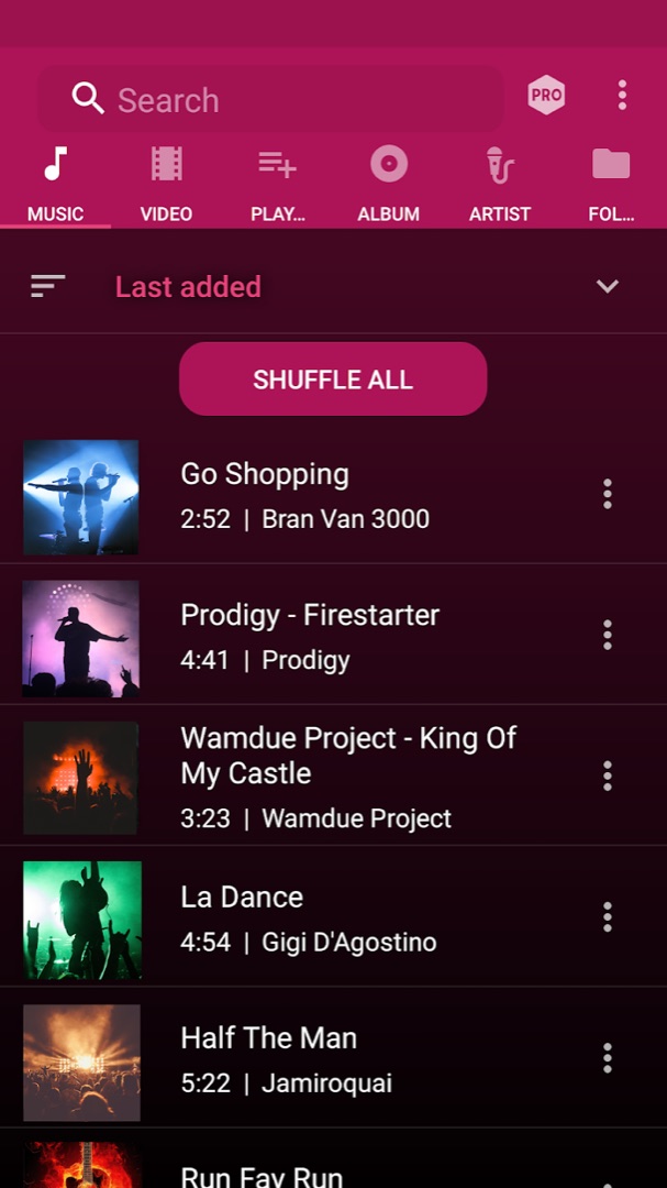 Recently added songs